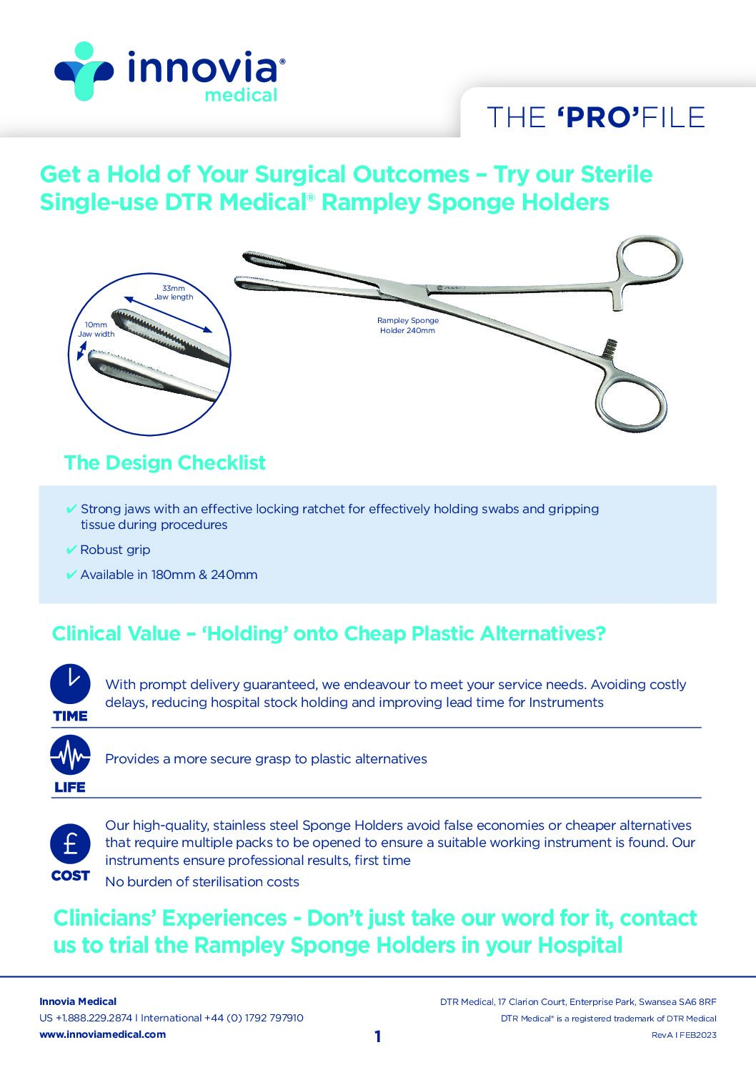 DTR Medical® Rampley Sponge Holder - Innovia Medical