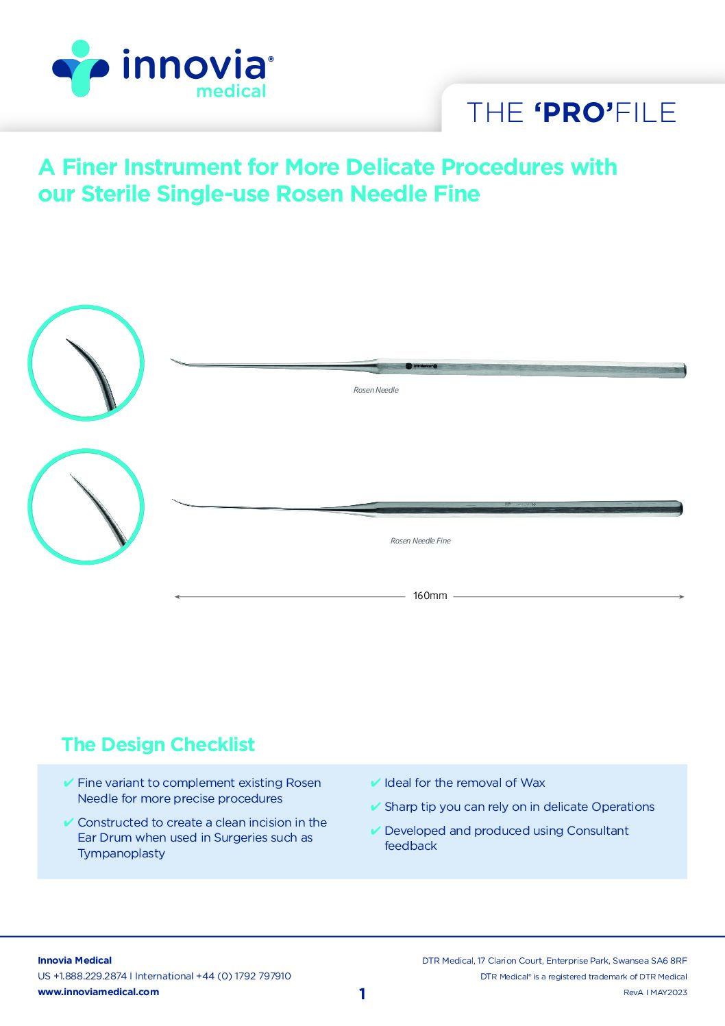 Single-Use Rosen Needle For ENT Surgery - DTR Medical DTR Medical